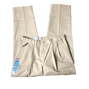 36/32 DICKIES Pleated Comfort Waist Work Pants Tan